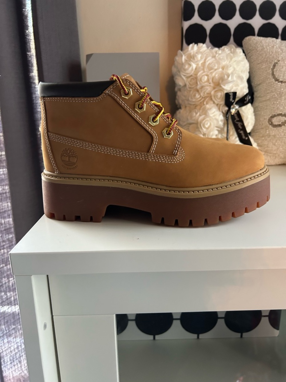 Timberland Wheat Nubuck Platform Lug Ankle Boot